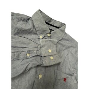 US Polo Assn. Men's Plaid Button Up Shirt Size Large Blue Stripe